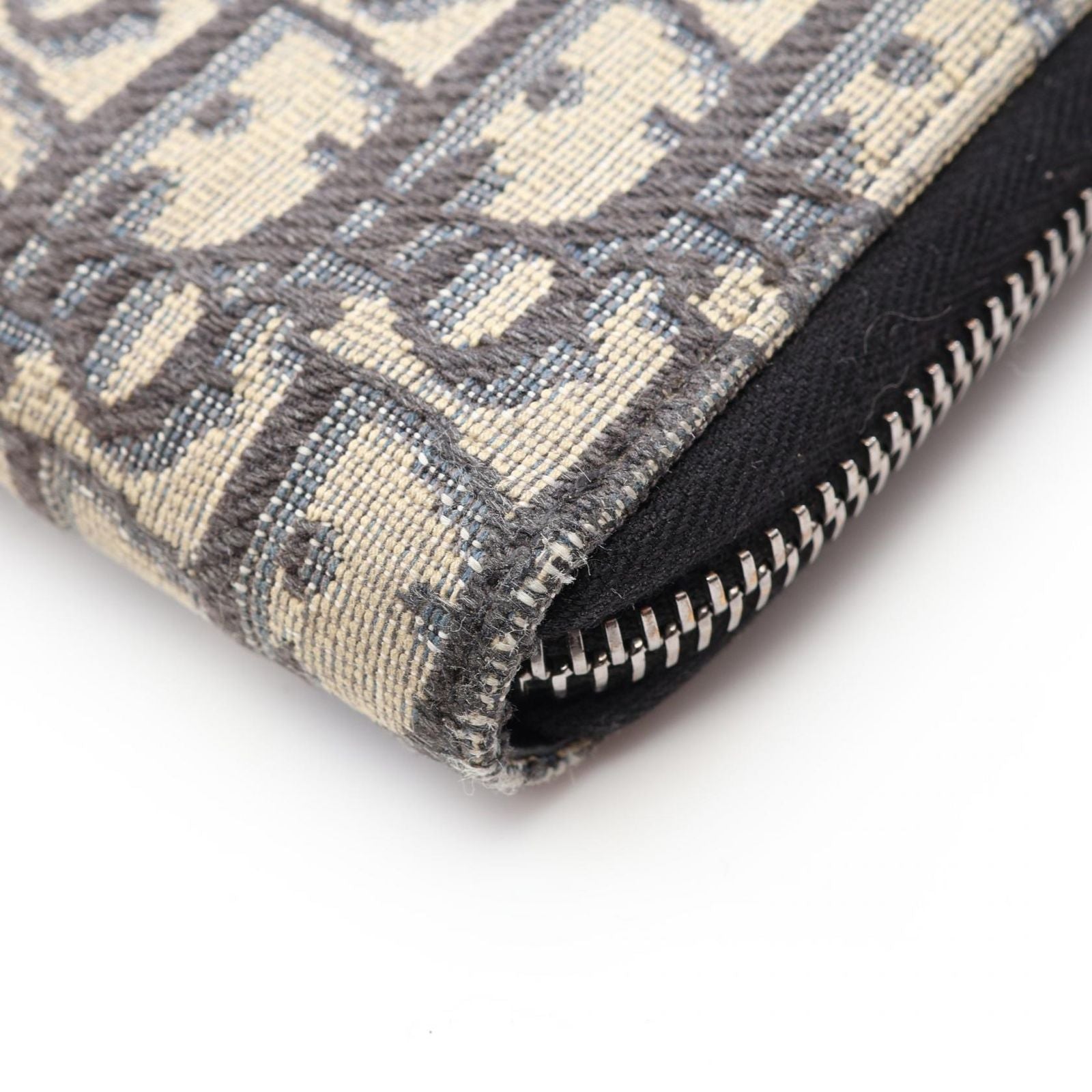 Dior Round Wallet Oblique Navy Canvas — view 7