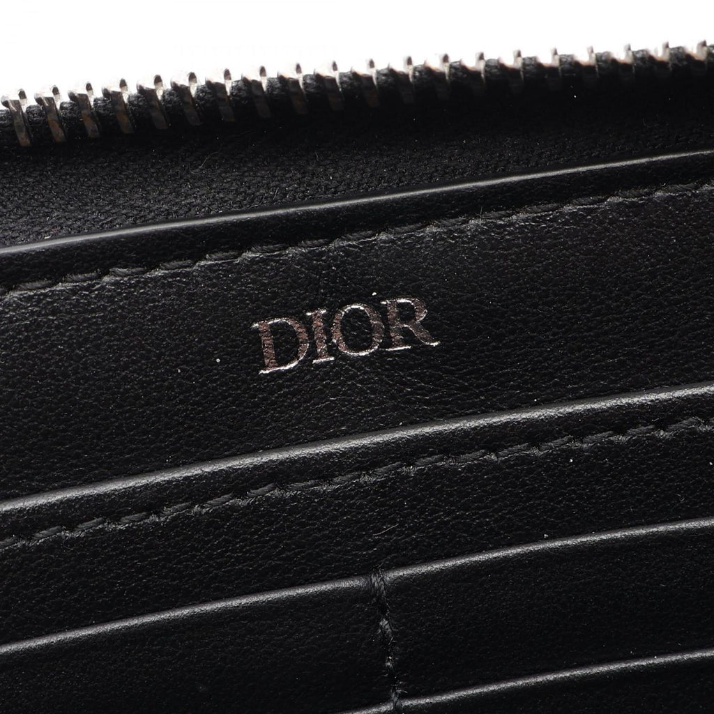 Dior Round Wallet Oblique Navy Canvas — view 4