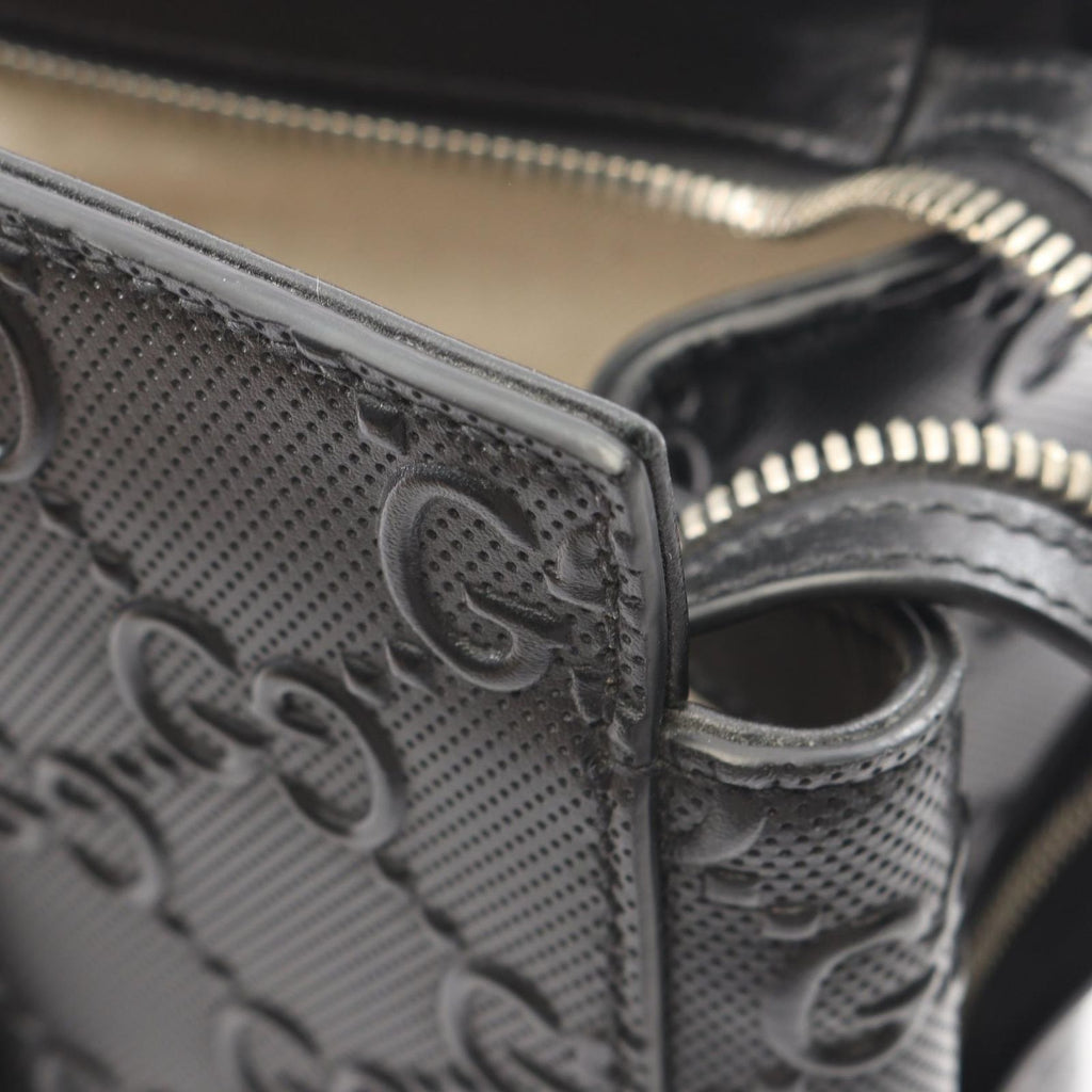 Gucci Tote GG Embossed Black Leather — view 7
