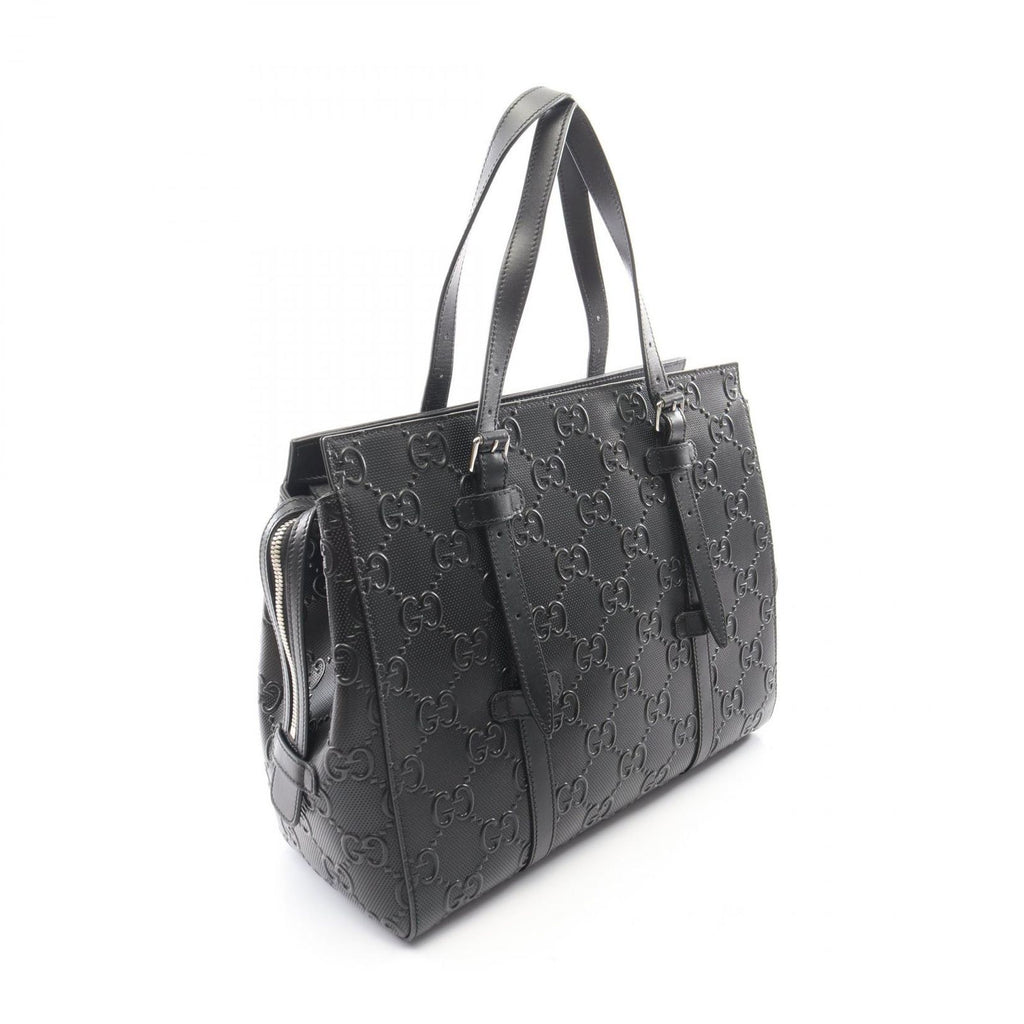 Gucci Tote GG Embossed Black Leather — view 2