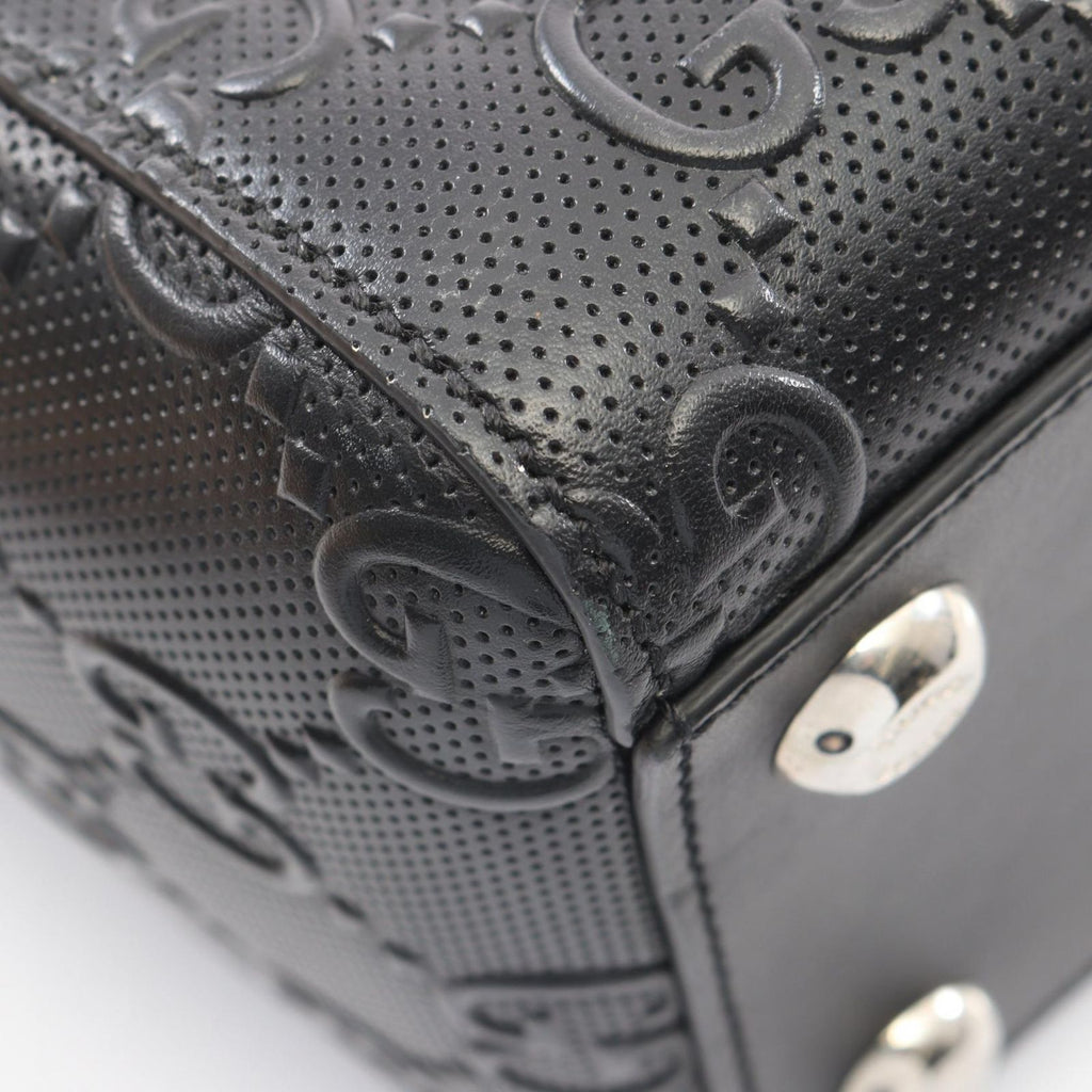 Gucci Tote GG Embossed Black Leather — view 5