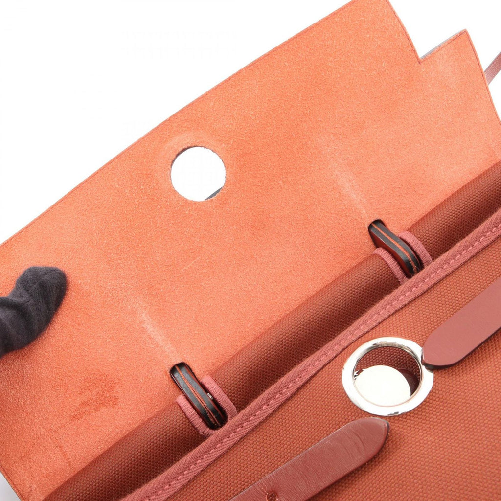 Hermes Backpack Herbag Zip a Dos PM Letourne Brown Canvas Leather — view 7