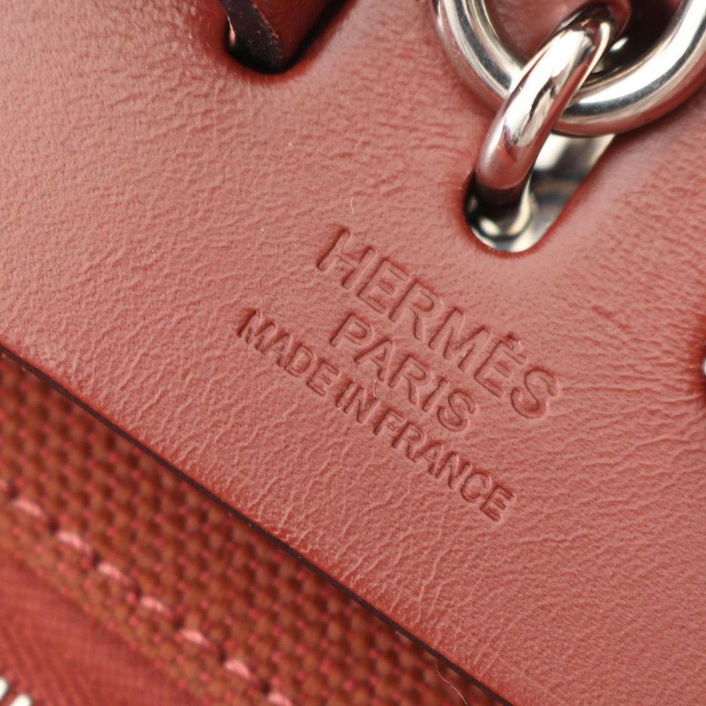 Hermes Backpack Herbag Zip a Dos PM Letourne Brown Canvas Leather — view 4