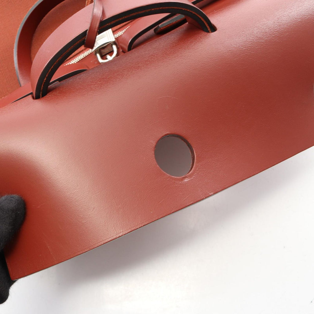Hermes Backpack Herbag Zip a Dos PM Letourne Brown Canvas Leather — view 8