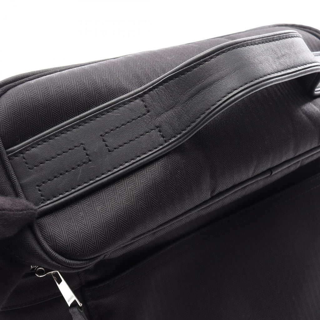 Hermes Handbag Acapulco Black Nylon Leather Vanity — view 8