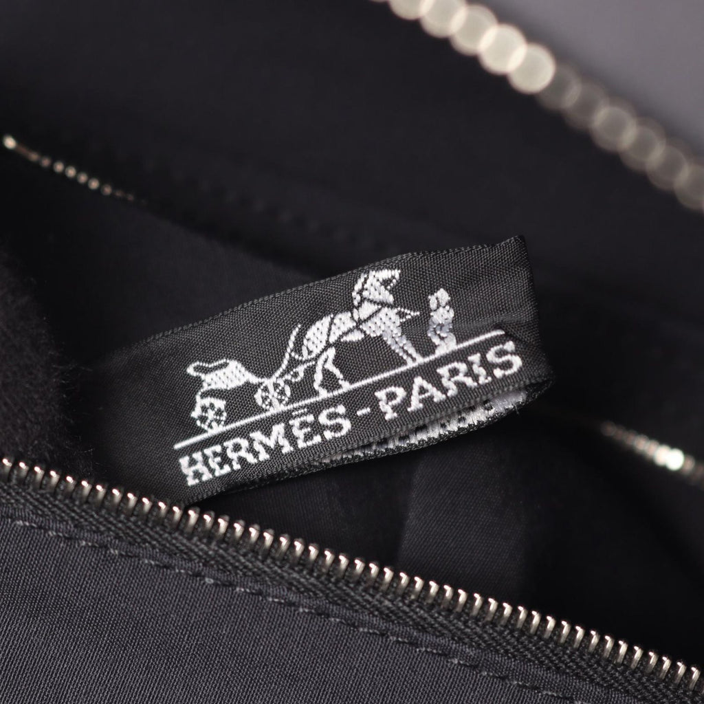 Hermes Handbag Acapulco Black Nylon Leather Vanity — view 4