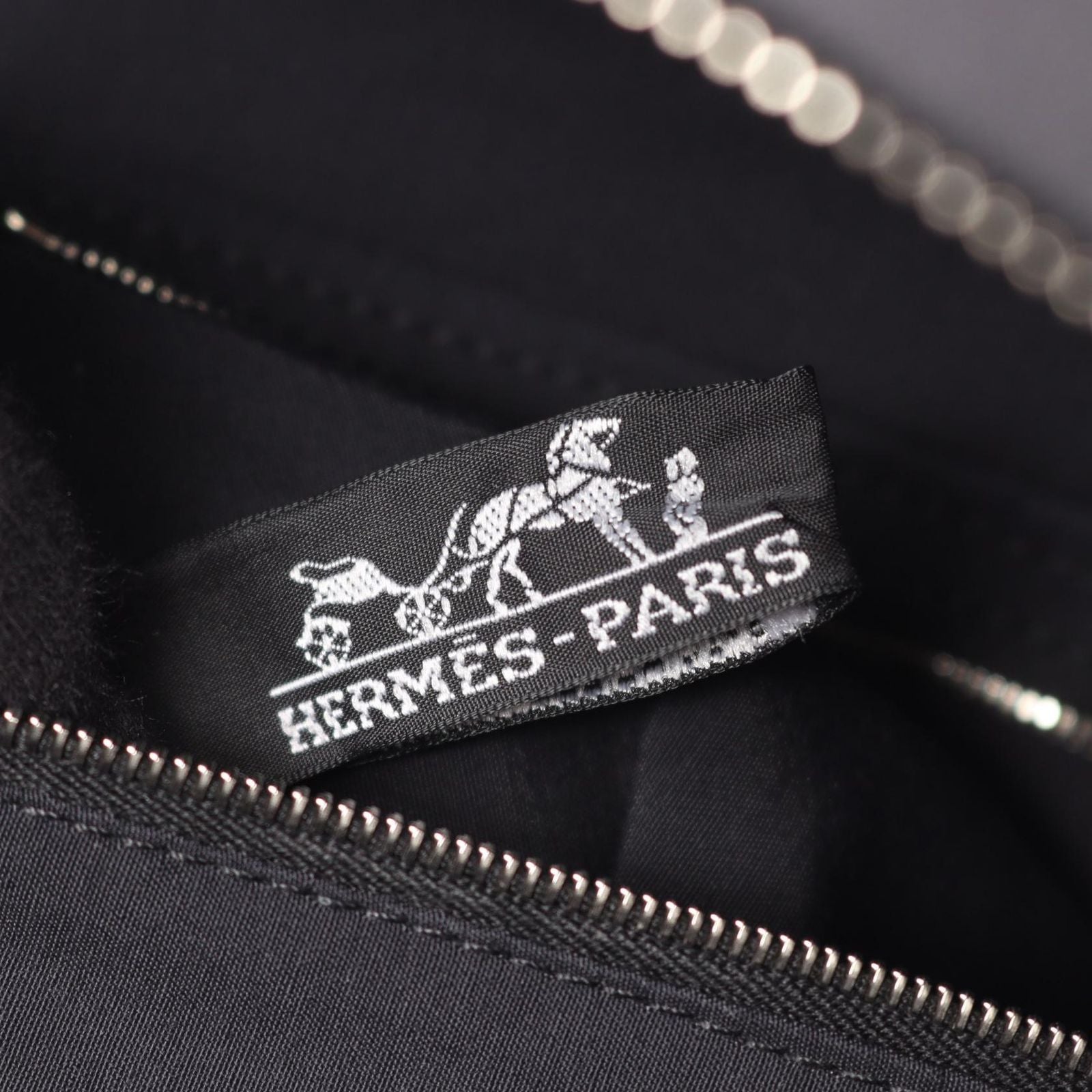 Hermes Handbag Acapulco Black Nylon Leather Vanity — view 4