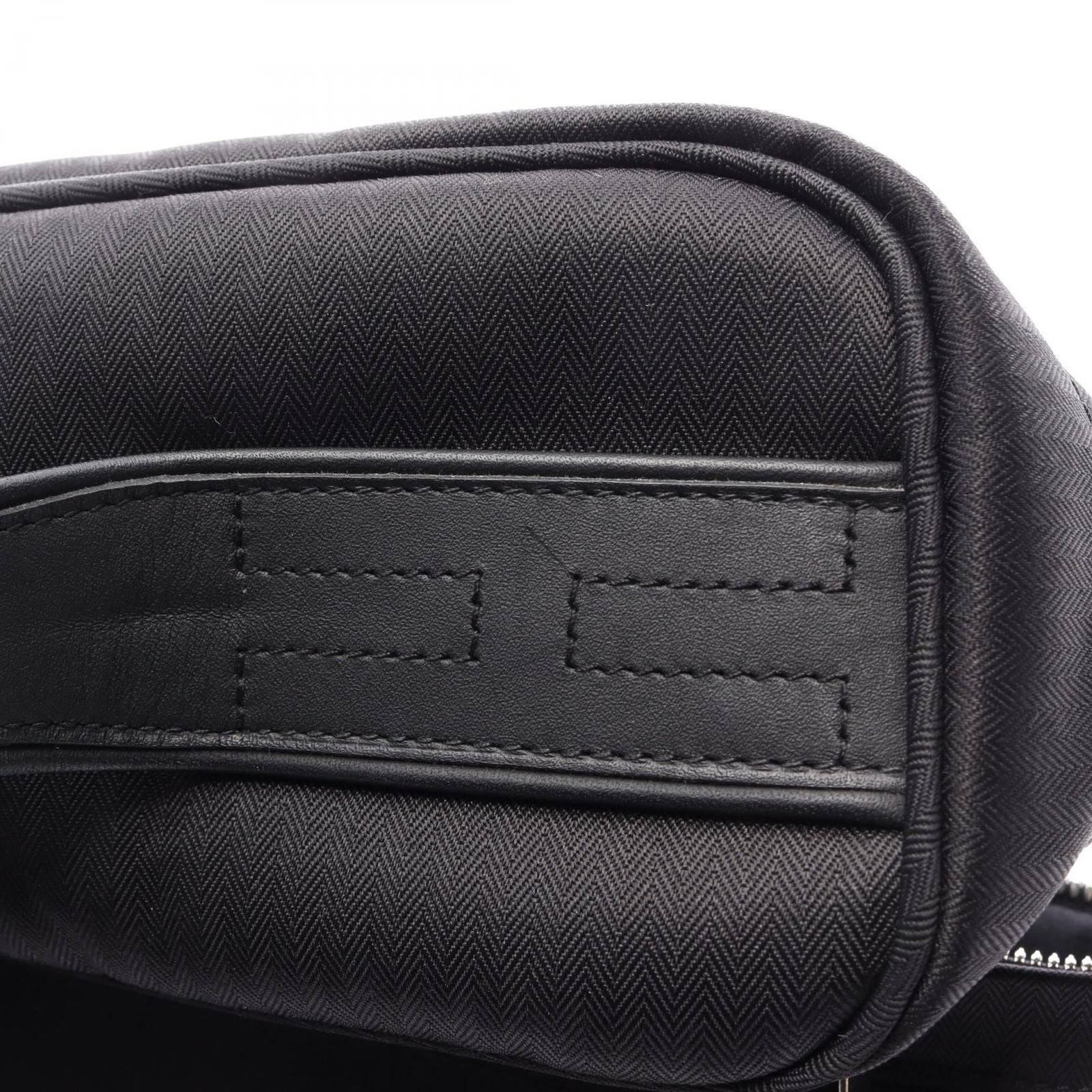 Hermes Handbag Acapulco Black Nylon Leather Vanity — view 9