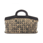 Chanel Handbag CC Logo Black Beige Leather