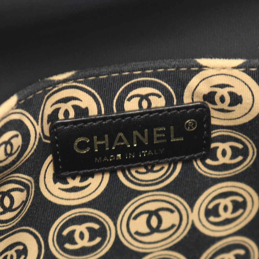 Chanel Handbag CC Logo Black Beige Leather — view 4