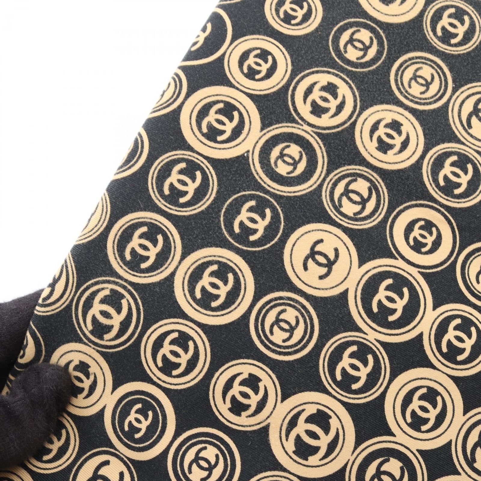 Chanel Handbag CC Logo Black Beige Leather — view 7
