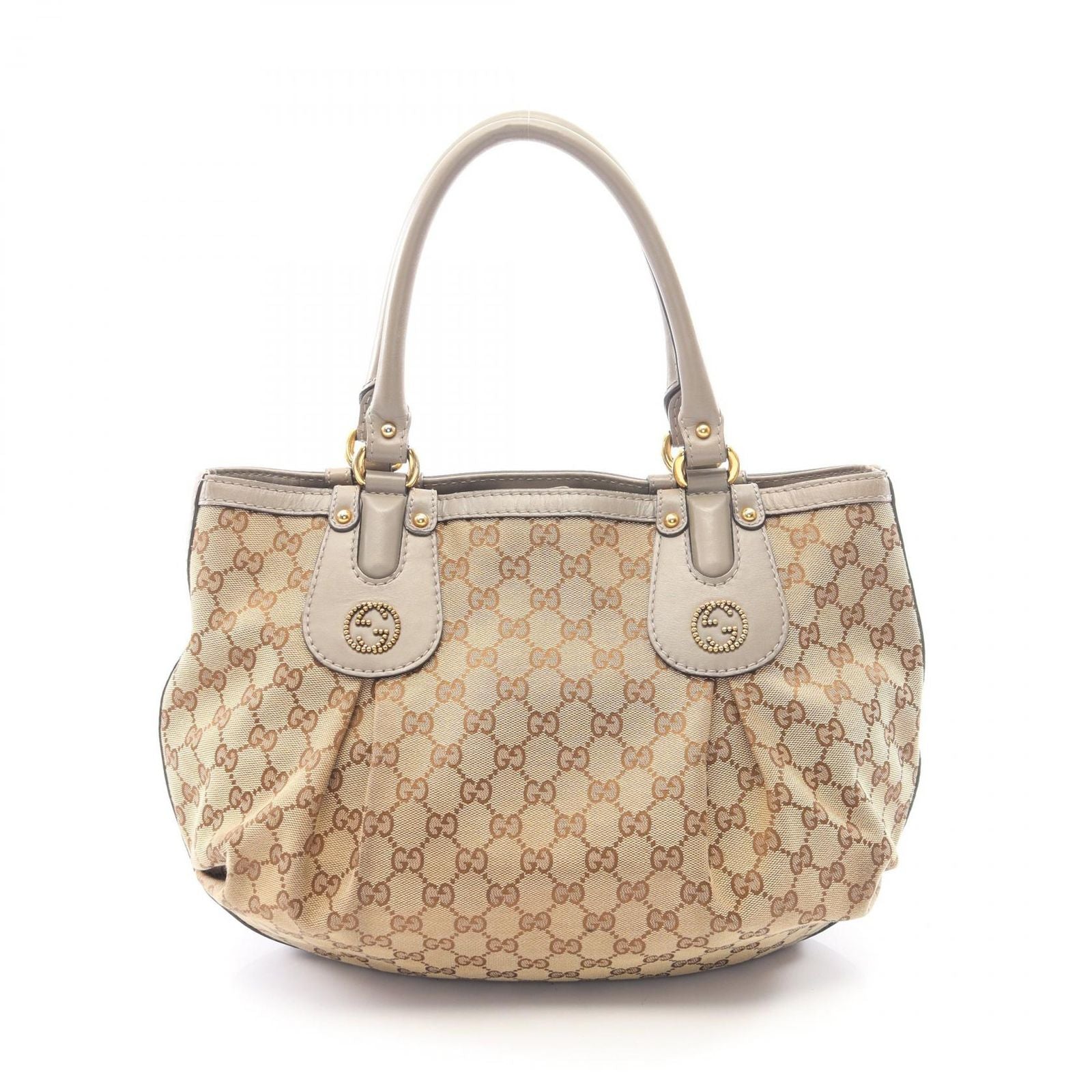 Gucci Tote Scarlet GG Canvas Beige Gray