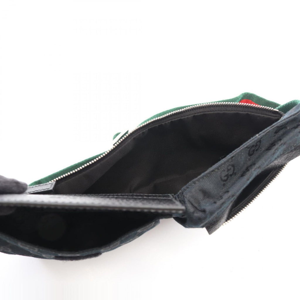 Gucci Waist Bag GG Canvas Black Red Green Sherry Line — view 3