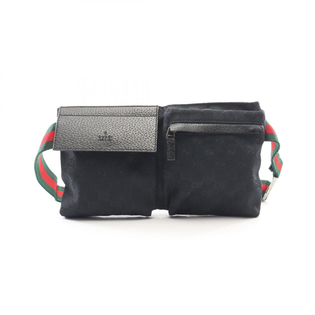Gucci Waist Bag GG Canvas Black Red Green Sherry Line