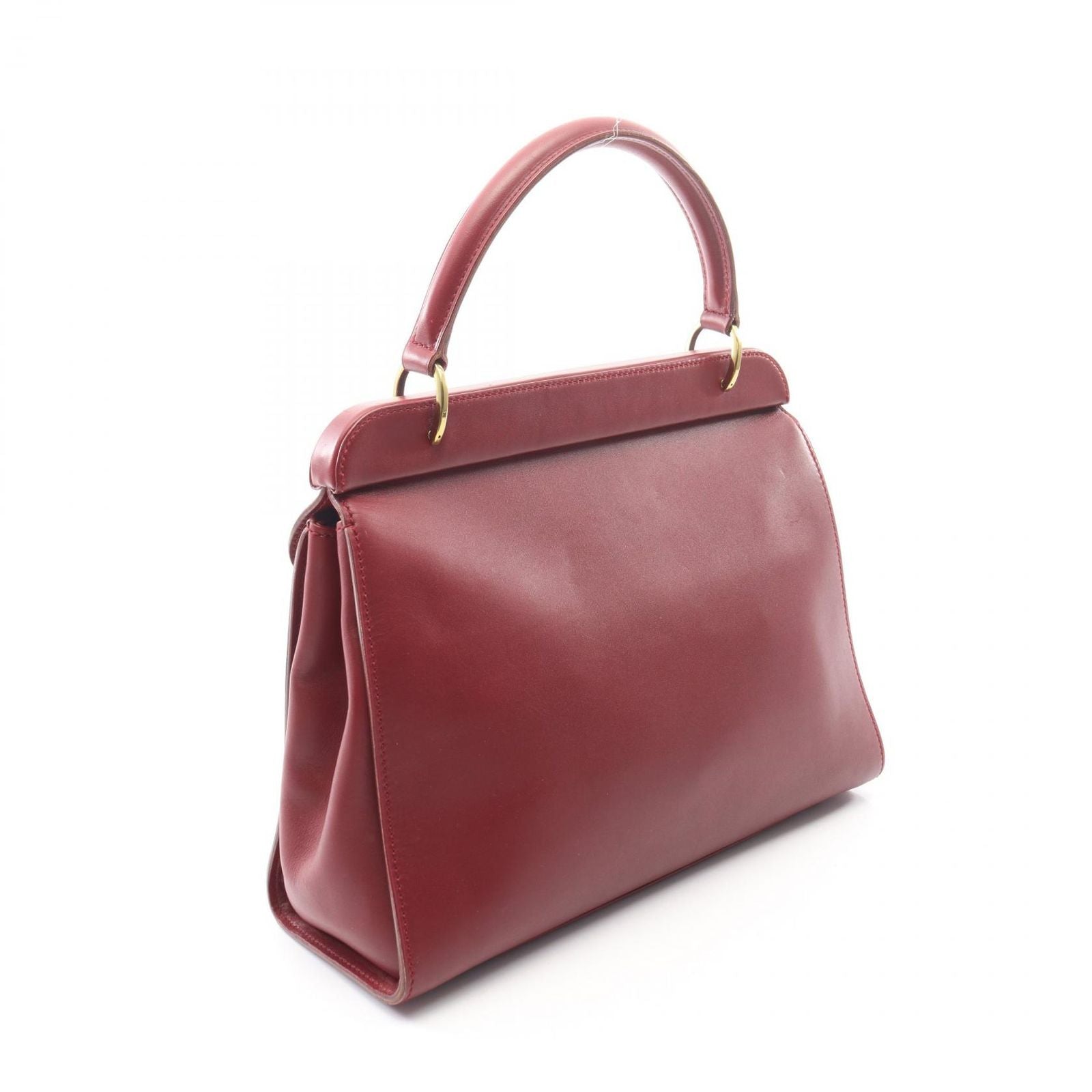 Gucci Bordeaux Leather Handbag a with Pouch — view 2