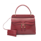 Gucci Bordeaux Leather Handbag a with Pouch