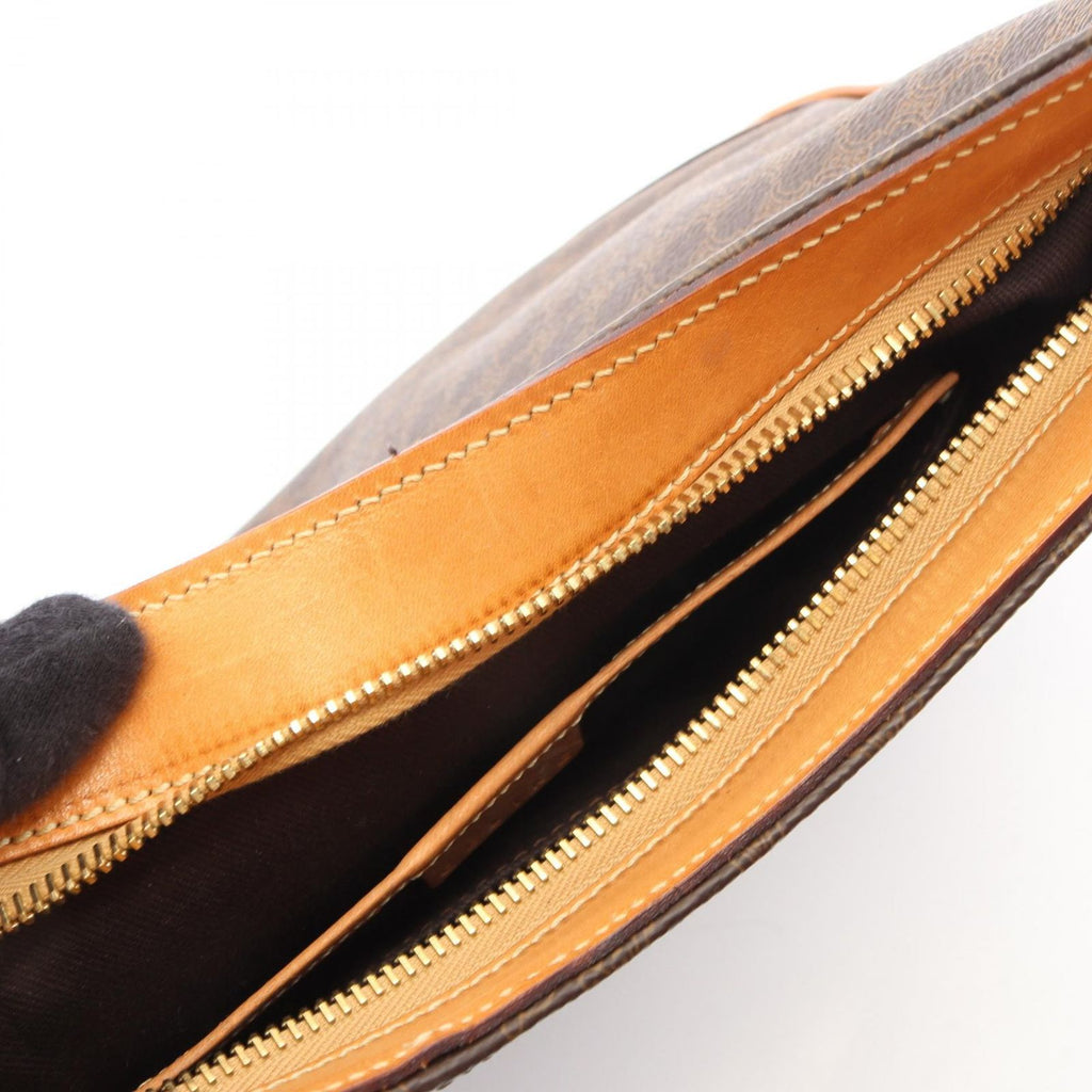 Celine Shoulder Bag Macadam Brown Canvas Leather — view 7