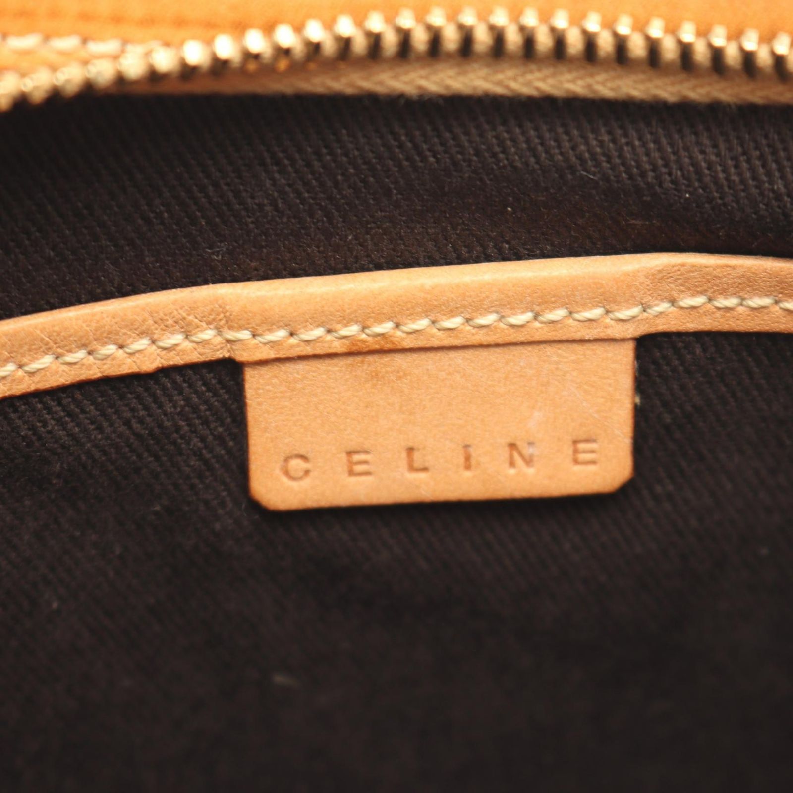 Celine Shoulder Bag Macadam Brown Canvas Leather — view 4