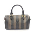 Fendi Handbag Pecan Brown Black Canvas Leather 2-Way Hand