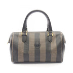 Fendi Handbag Pecan Brown Black Canvas Leather 2-Way Hand