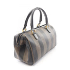 Fendi Handbag Pecan Brown Black Canvas Leather 2-Way Hand — view 2