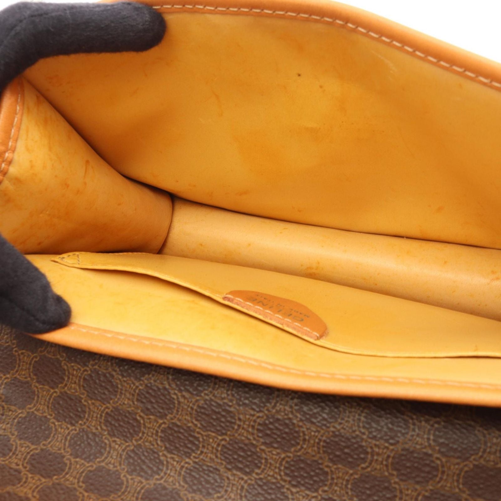 Celine Handbag Macadam Brown Canvas Leather 2-Way Shoulder — view 5