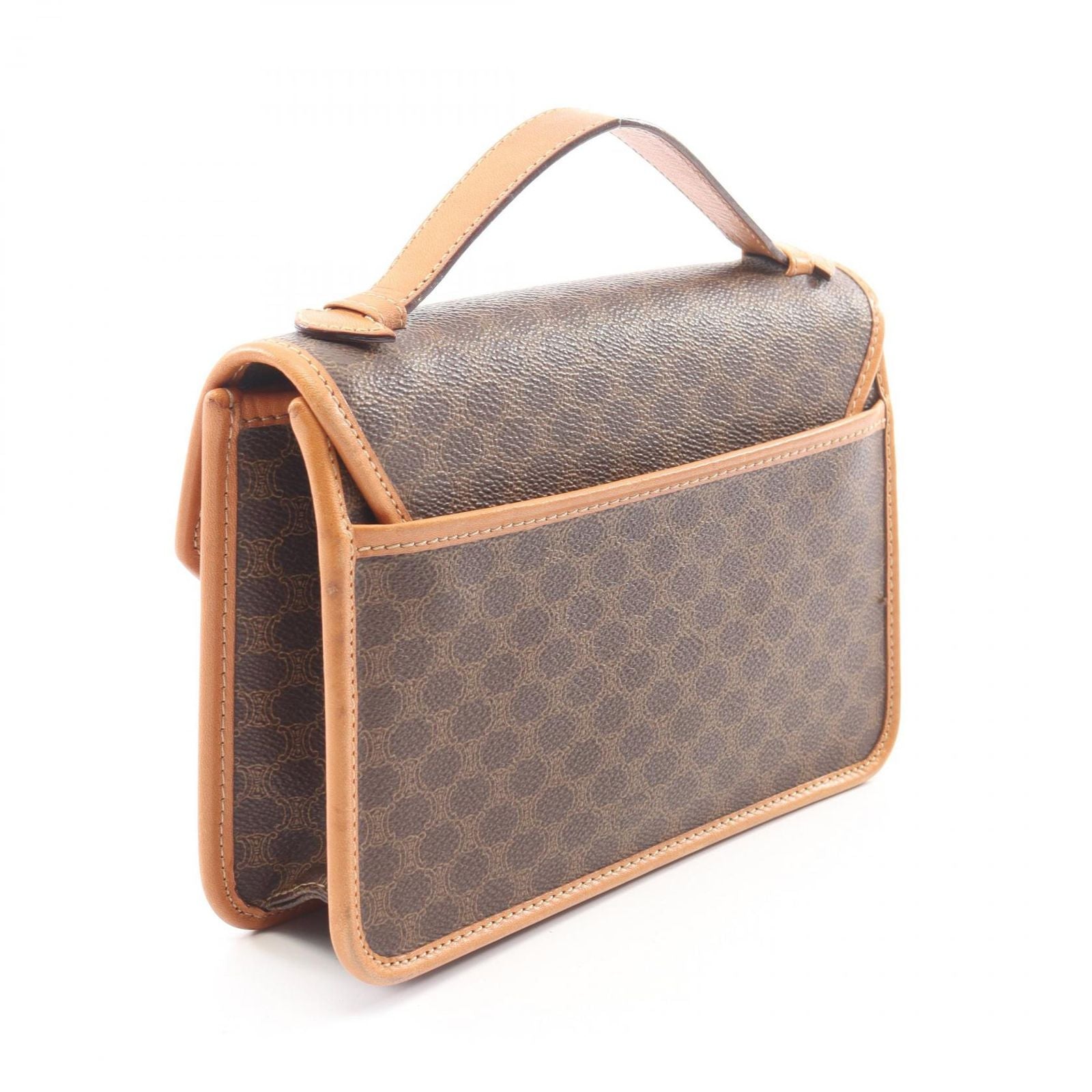 Celine Handbag Macadam Brown Canvas Leather 2-Way Shoulder — view 2
