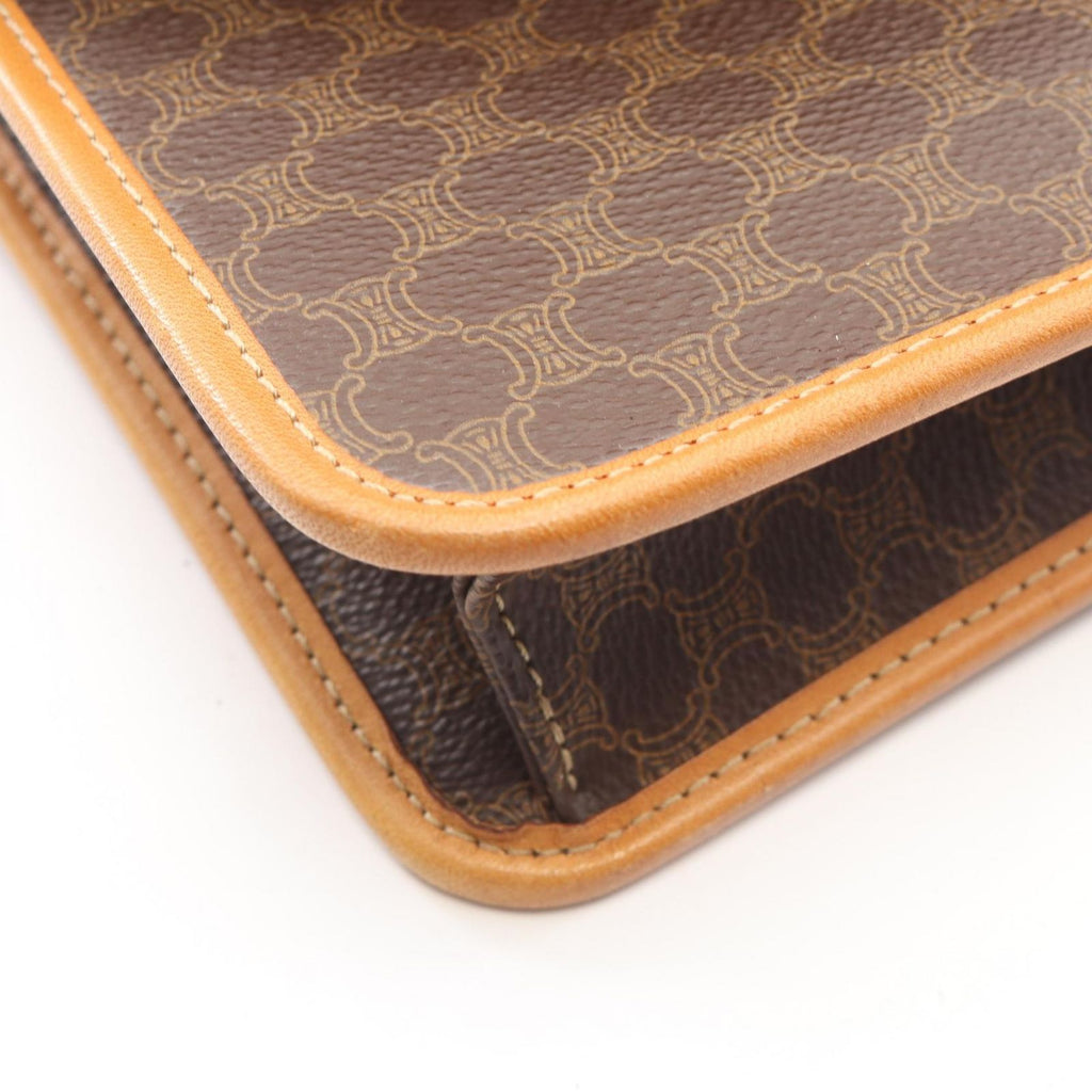 Celine Handbag Macadam Brown Canvas Leather 2-Way Shoulder — view 6