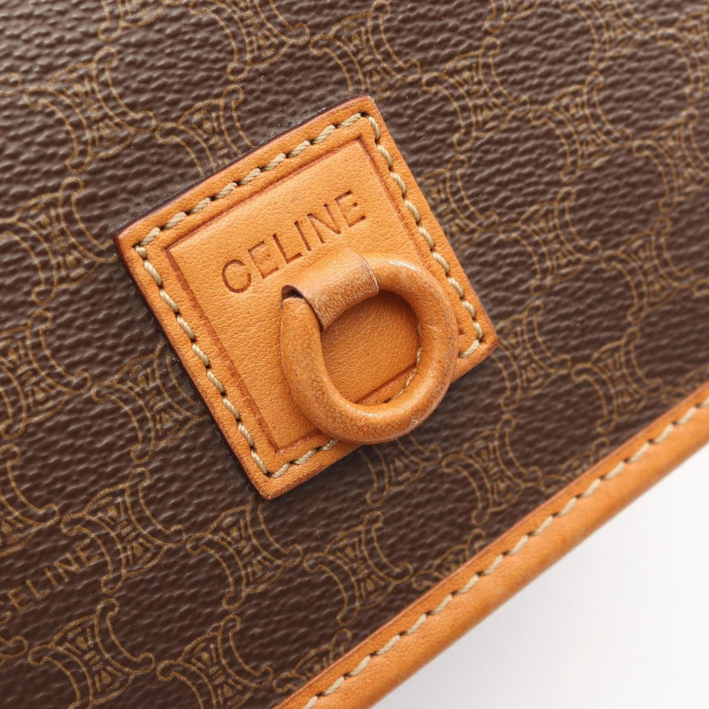 Celine Handbag Macadam Brown Canvas Leather 2-Way Shoulder — view 7