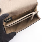 Fendi Bifold Wallet Peekaboo Selleria Gray Leather Hook — view 4