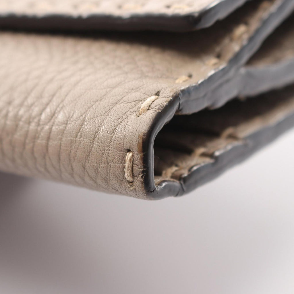 Fendi Bifold Wallet Peekaboo Selleria Gray Leather Hook — view 9
