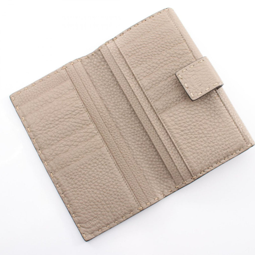 Fendi Bifold Wallet Peekaboo Selleria Gray Leather Hook — view 3