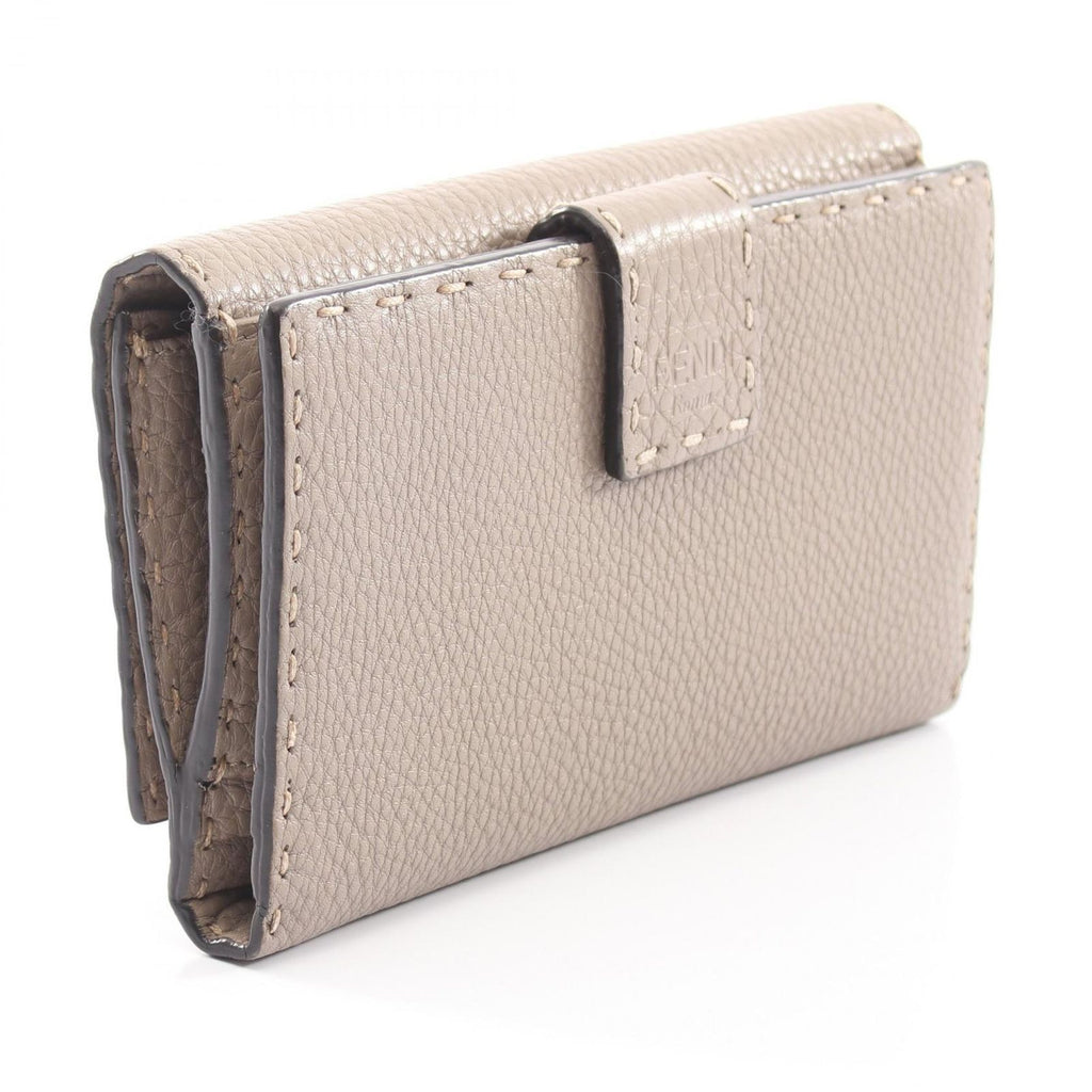 Fendi Bifold Wallet Peekaboo Selleria Gray Leather Hook — view 2