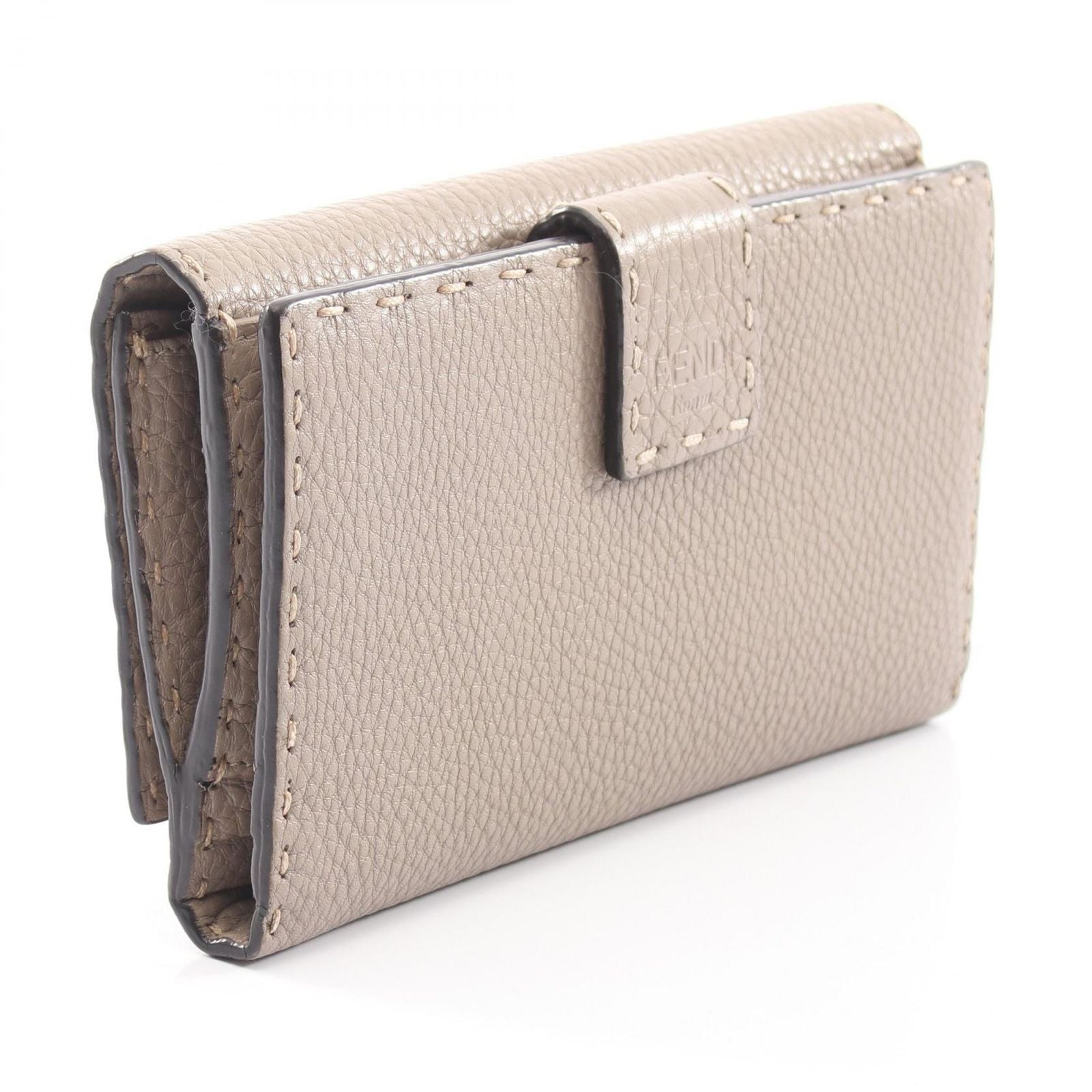 Fendi Bifold Wallet Peekaboo Selleria Gray Leather Hook — view 2