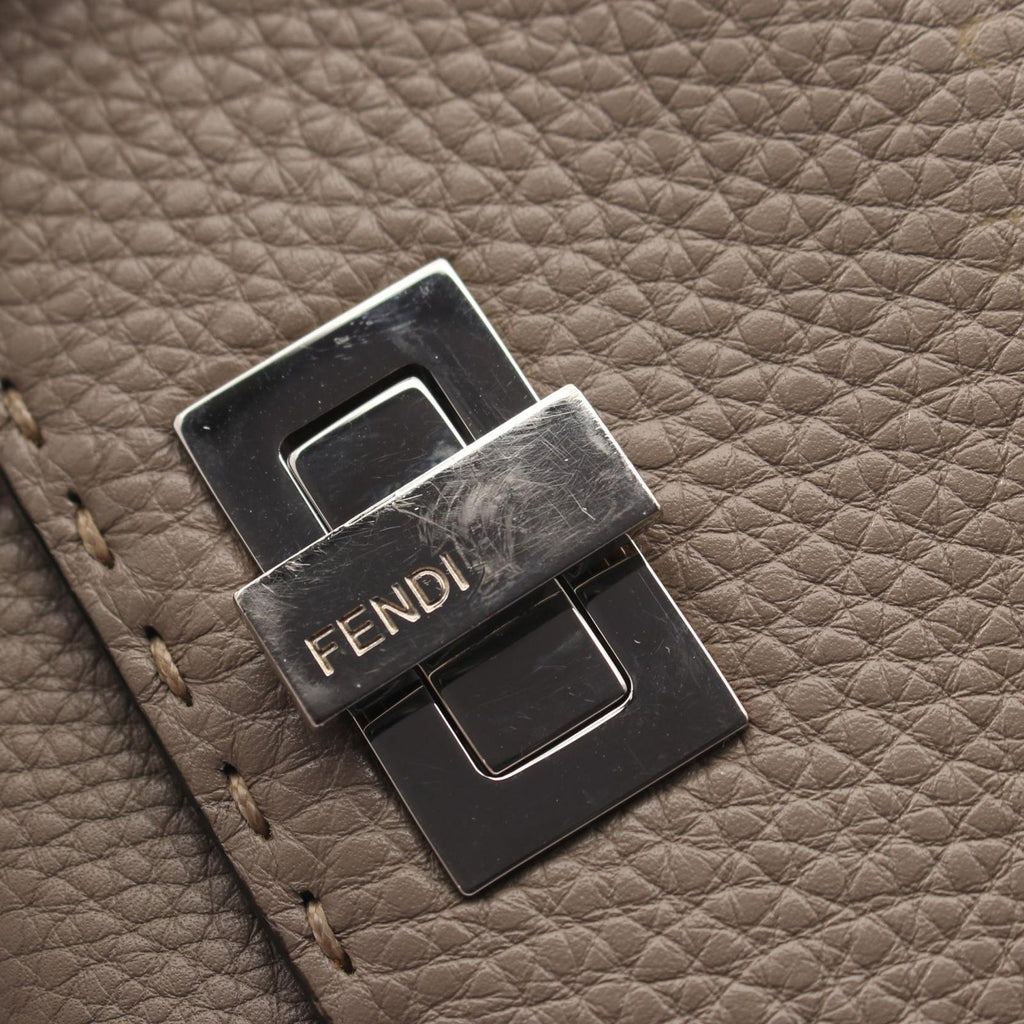 Fendi Bifold Wallet Peekaboo Selleria Gray Leather Hook — view 8