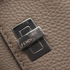 Fendi Bifold Wallet Peekaboo Selleria Gray Leather Hook — view 8