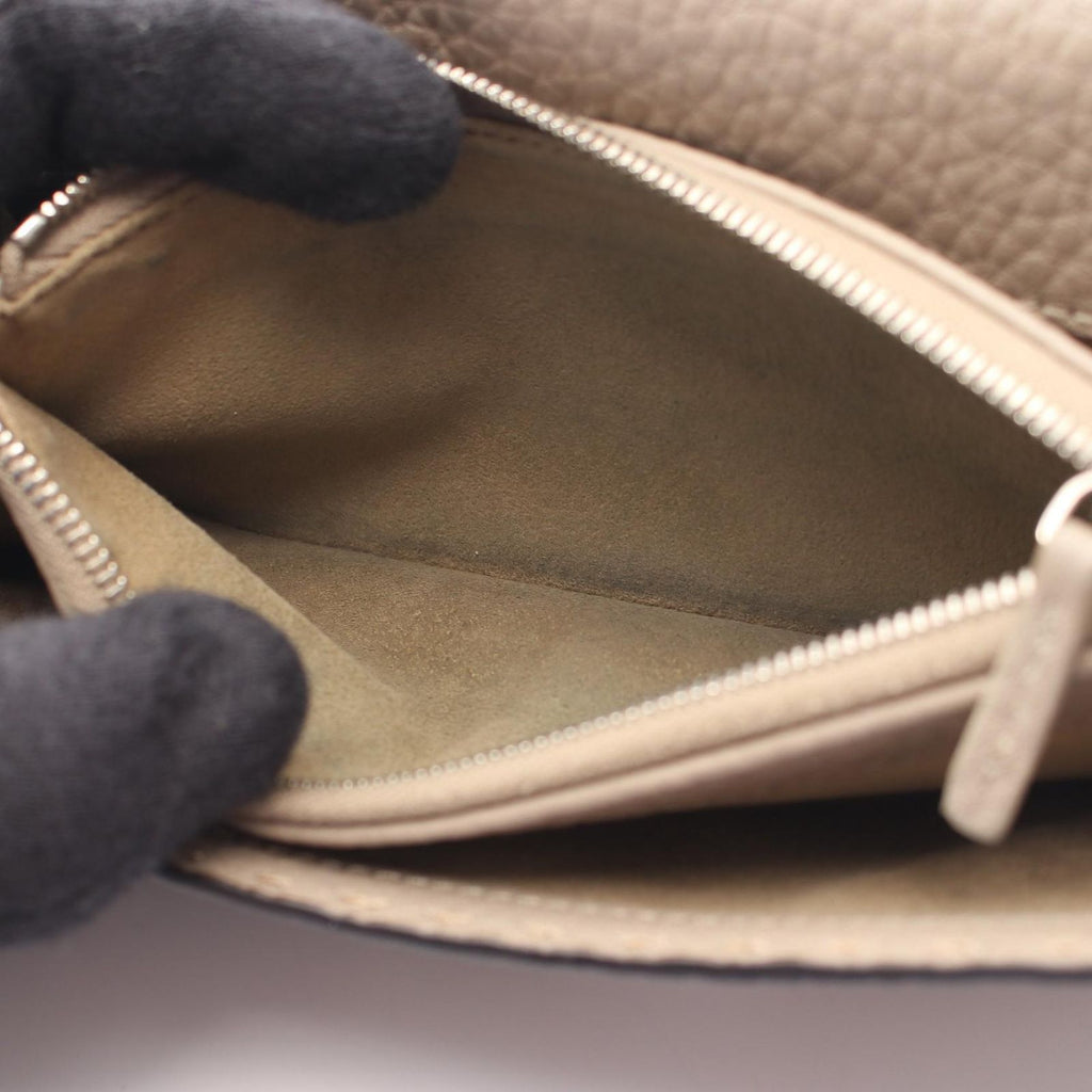 Fendi Bifold Wallet Peekaboo Selleria Gray Leather Hook — view 7