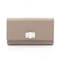 Fendi Bifold Wallet Peekaboo Selleria Gray Leather Hook
