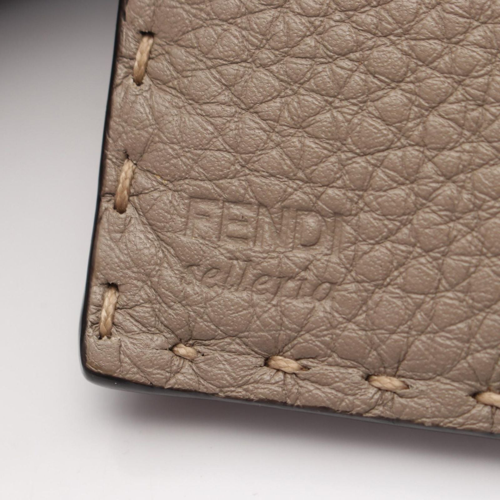 Fendi Bifold Wallet Peekaboo Selleria Gray Leather Hook — view 6