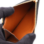 Celine Card Case Triomphe Brown Black Leather Holder with — view 3