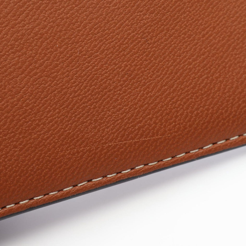 Celine Card Case Triomphe Brown Black Leather Holder with — view 7