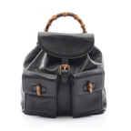 Gucci Backpack Bamboo 003 Black Leather
