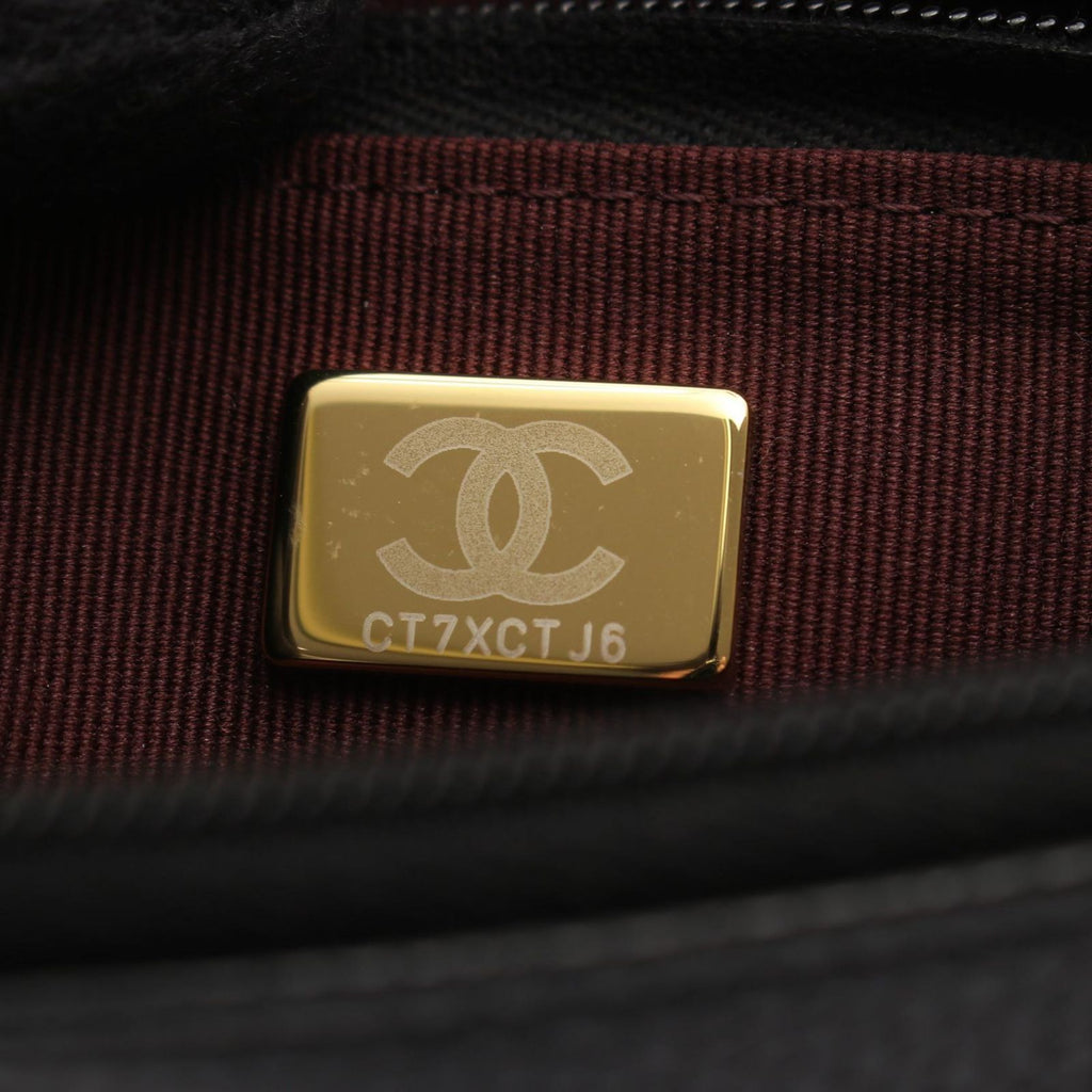 Chanel Shoulder Bag Quilted Black Caviar Leather Chain Wallet — view 6