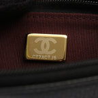 Chanel Shoulder Bag Quilted Black Caviar Leather Chain Wallet — view 6