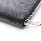 Gucci Round Wallet GG Embossed Black Leather — view 8