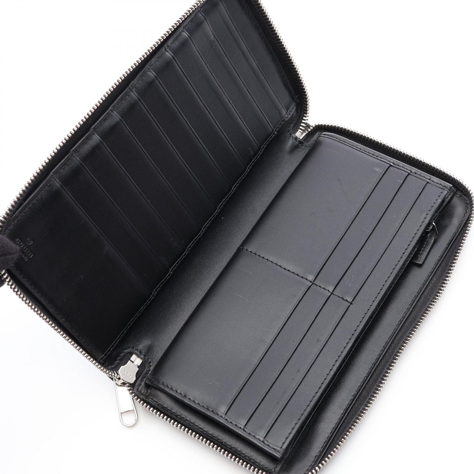 Gucci Round Wallet GG Embossed Black Leather — view 3