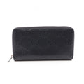 Gucci Round Wallet GG Embossed Black Leather