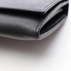 Prada Bifold Wallet Saffiano Triang Black Leather Triangle Logo — view 7