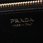 Prada Bifold Wallet Saffiano Triang Black Leather Triangle Logo — view 4