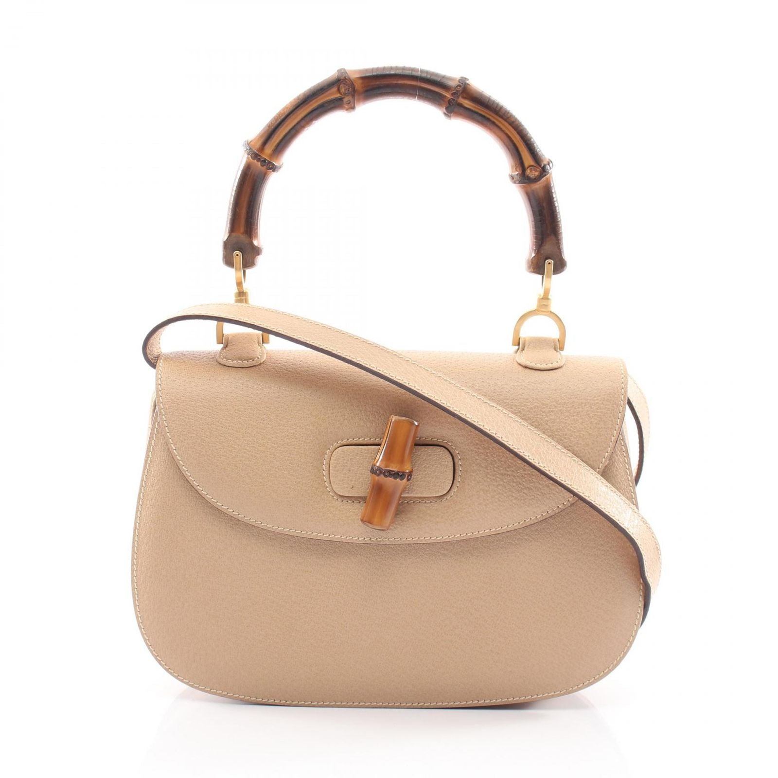Gucci Handbag Vintage Bamboo 2-Way Leather